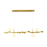 6 8 Light 3Step Dimming Glass Ball Led Long Dining Room Chandelier