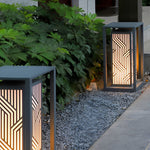 Retro Square Waterproof Led Gray Modern Outdoor Path Lights Post Lights