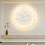 Nordic Moon Wall Sconce Round Mountain Moon Decorative Painting Lamp