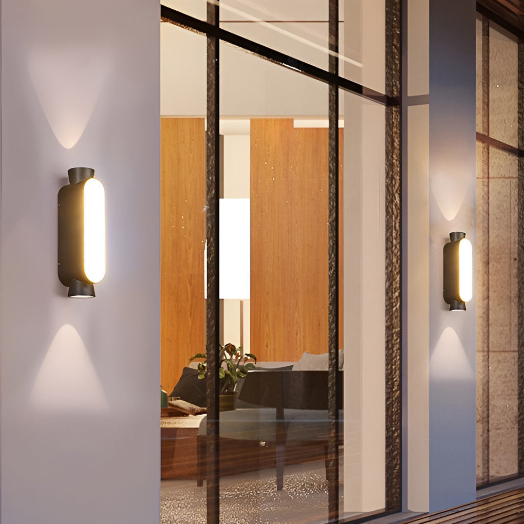 Up And Down Lights Black Modern Outdoor Wall Sconce