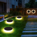 Waterproof Led Outdoor Ground Lawn Deck Recessed Solar Disk Lights Landscape Lighting