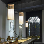 Artisan Bamboo LED Pendant Light – Handwoven Minimalist Hanging Lamp for Modern Interiors