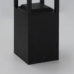 Modern Solar LED Bollard Lights in Black Aluminum for Pathways