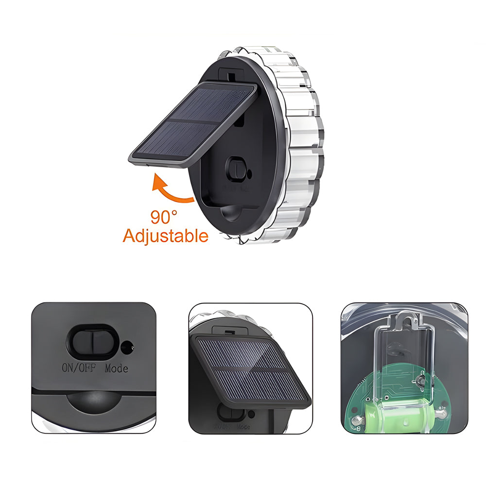 Round 9 Led Solar Petal Wall Light 3 Mode With Remote Outdoor Wall Sconce Lamp Waterproof Wall Mount Lighting