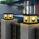 Retro Mountain Scenery Solar Pillar Lamp Ha080741