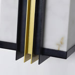 Modern Black Led Indoor Outdoor Wall Lights With Resin Marble Shade