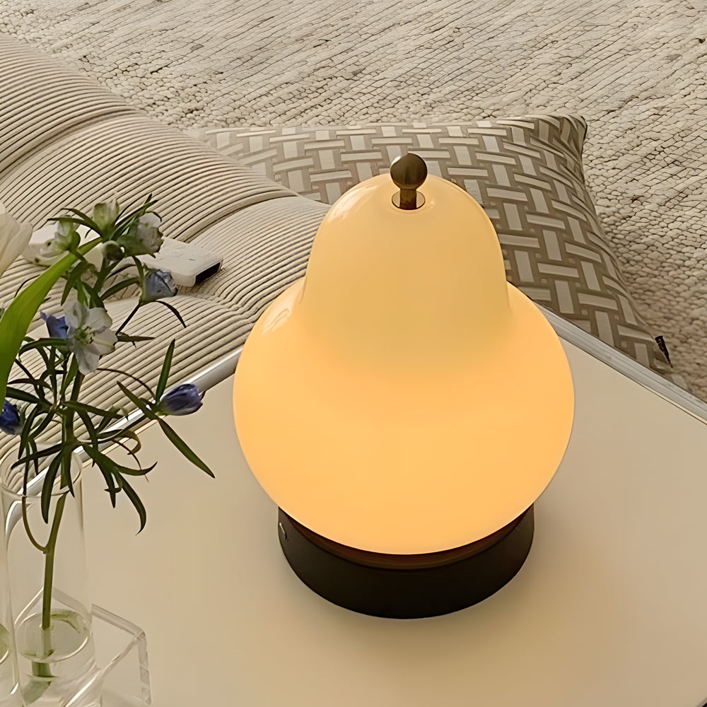 Glass Pear Led Table Ambient Lamp With Touch Switch