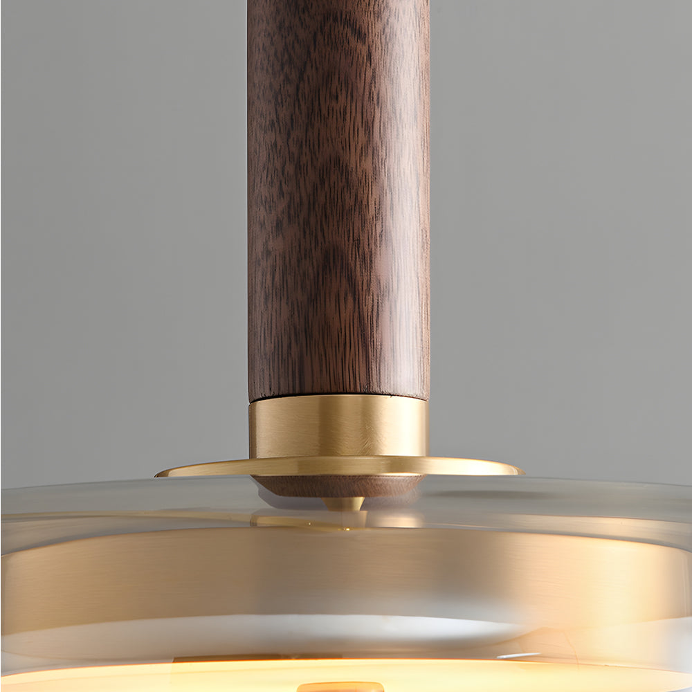 Minimalist Luxury Glass Wood Brass 3 Step Dimming Nordic Pendant Lights Li002766
