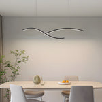 39 4 47 2 Wide Black White Wave Linear Led Pendant