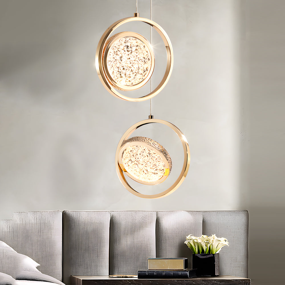 Round 270 Rotating Acrylic Luxury 3 Step Dimming Modern Pendant Lights