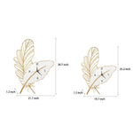 Resin Feather Wall Clock Silent Wall Painting Led Lights Art Decor
