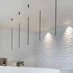 Black Long Vertical Linear Led Pendant Light