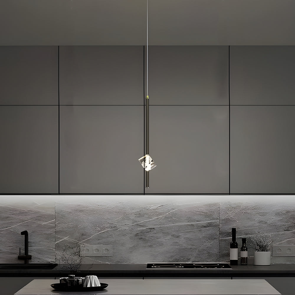 Modern 1 Light Copper Single Crystal Pendant Light With 3 Step Dimming Led
