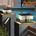 Waterproof Square Creative Led Black Modern Solar Fence Post Lights
