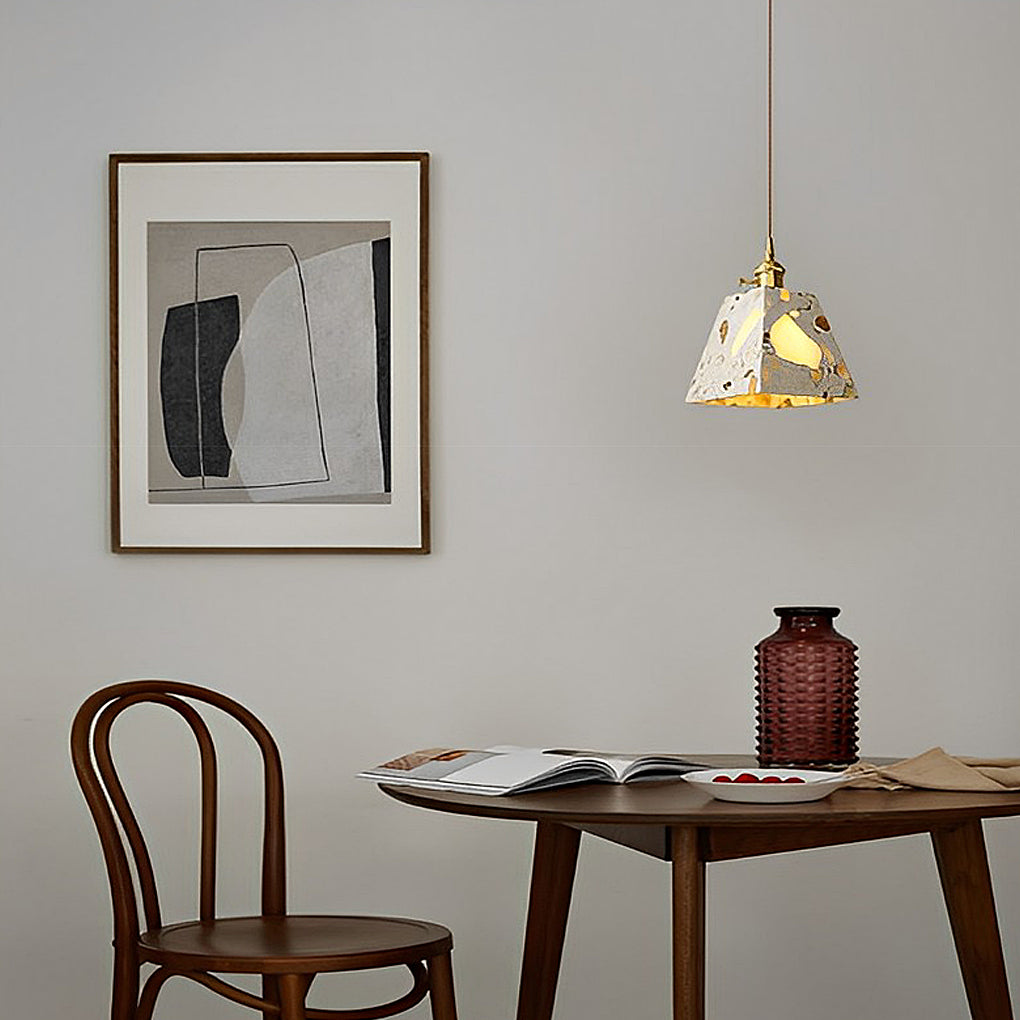 Retro Terrazzo Concrete Nordic Pendant Light Ha080859