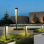 Modern Solar LED Lawn Light in Gray Aluminum for Garden Pathways
