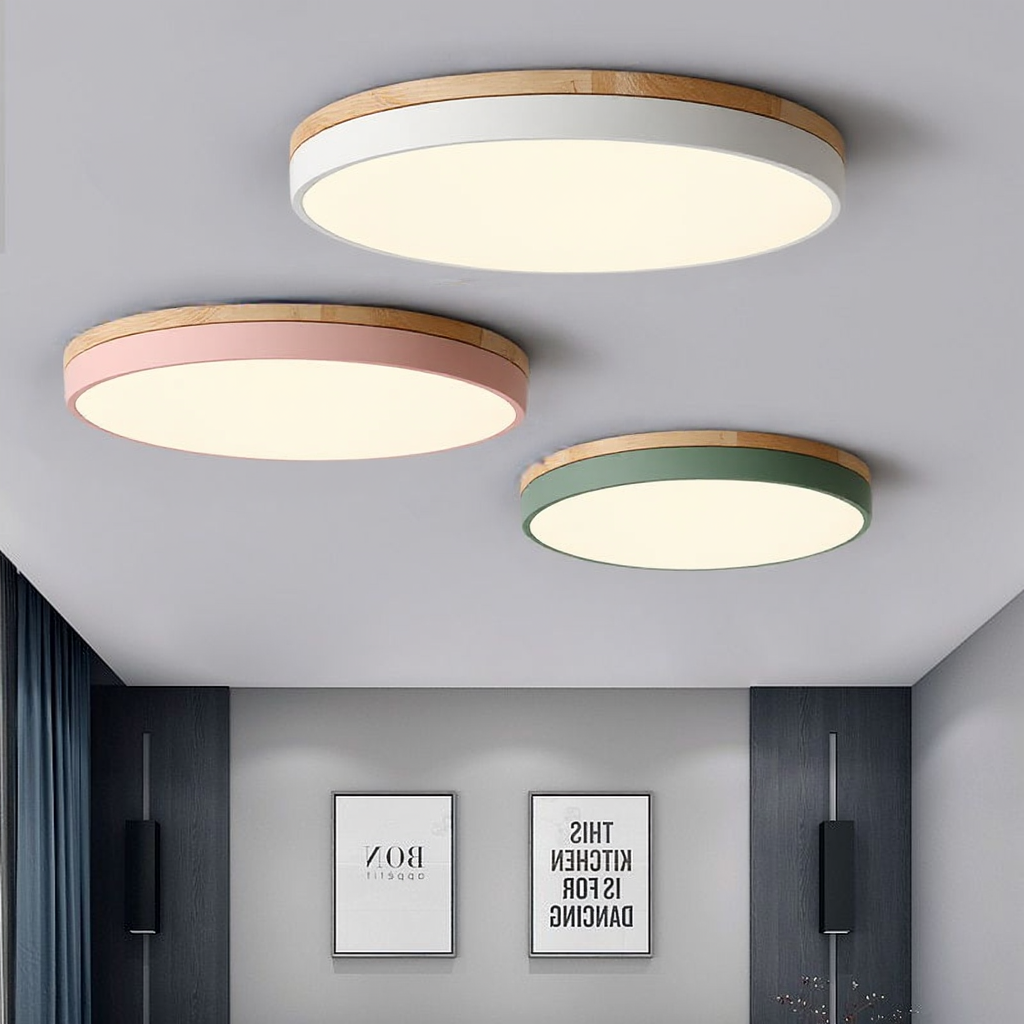 Chic Wood Flush Mount Ceiling Light