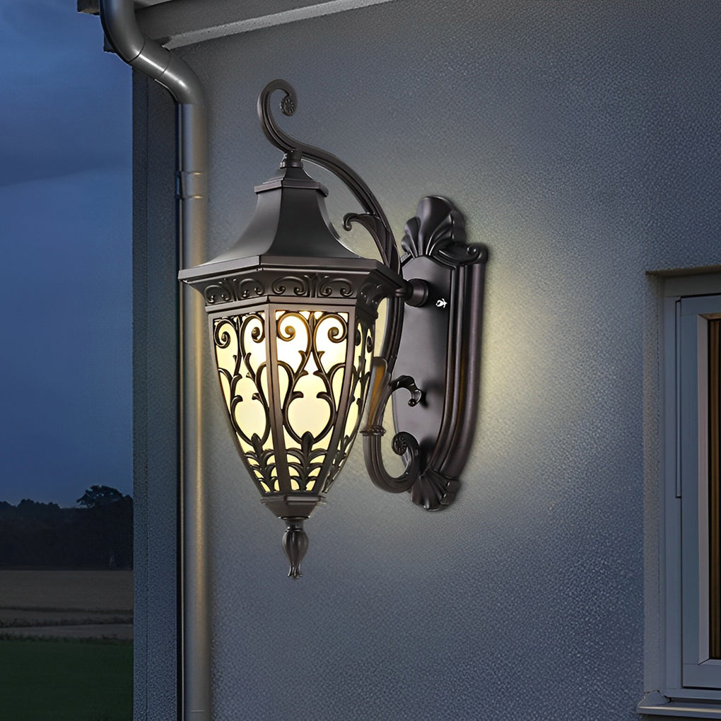 Vintage Flower Pattern Solar Wall Lamp Ha083745