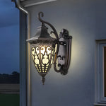 Vintage Flower Pattern Solar Wall Lamp Ha083745