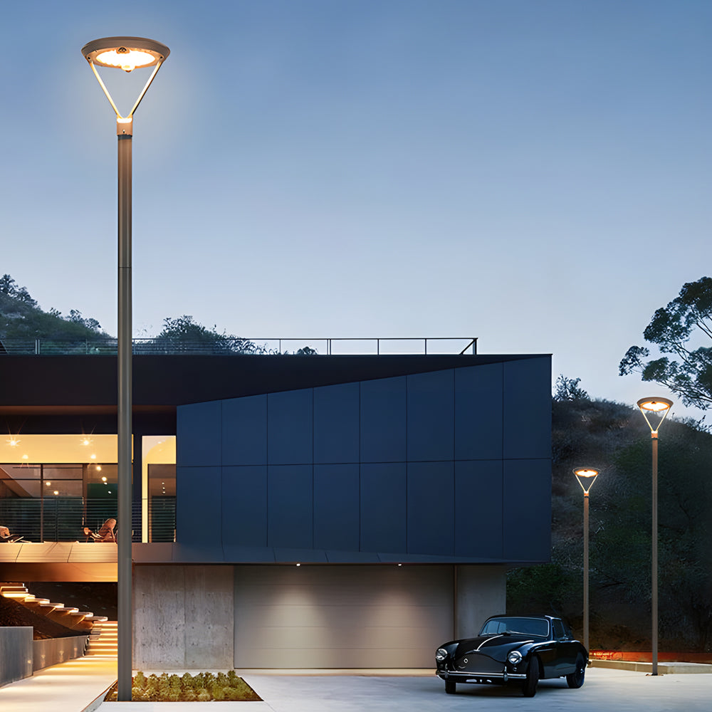 Solar Outdoor Post Garden Pole Light With Dual Motion Sensor