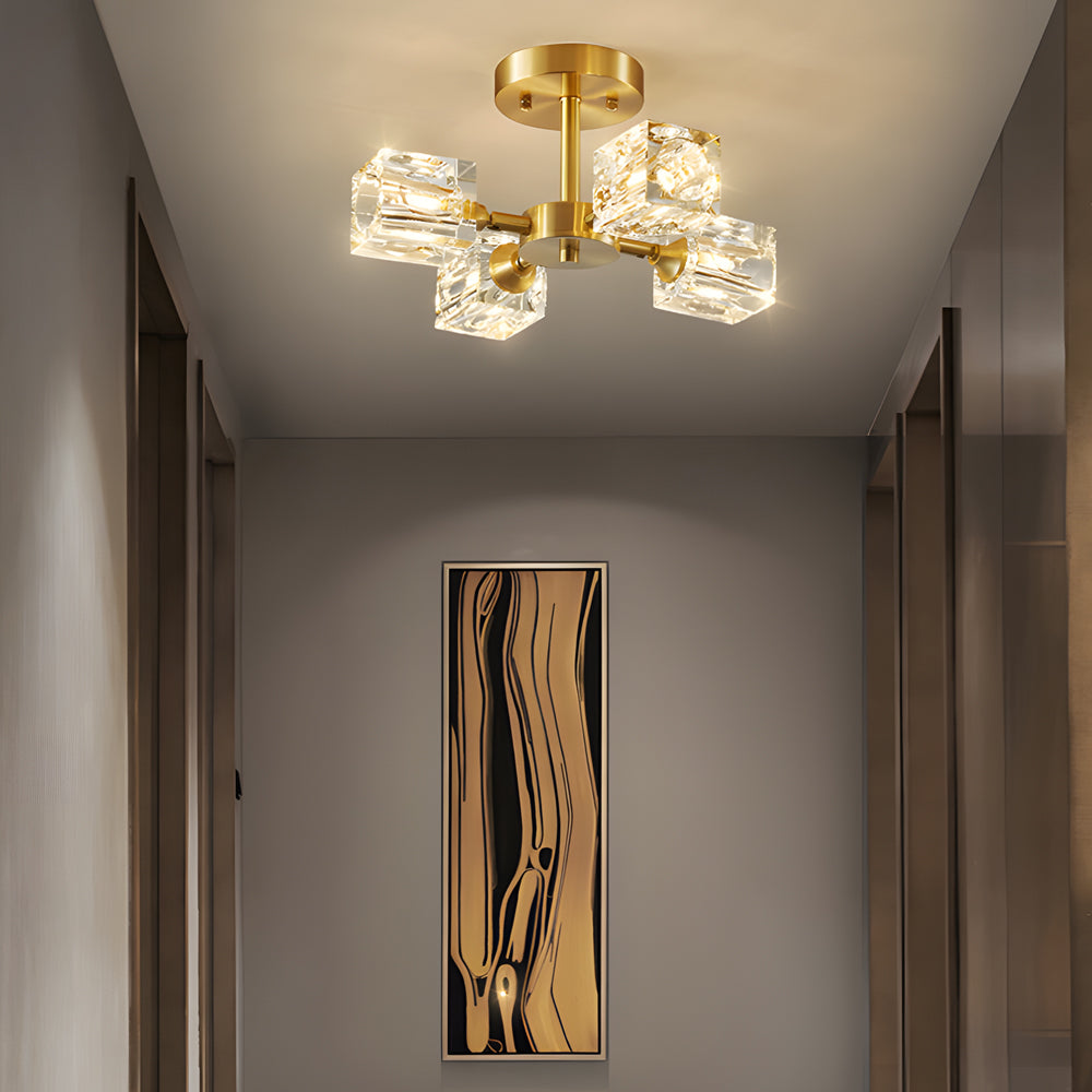 3 4 5 6 Light 180 Adjustable Crystal Shades Ceiling Light Fixture