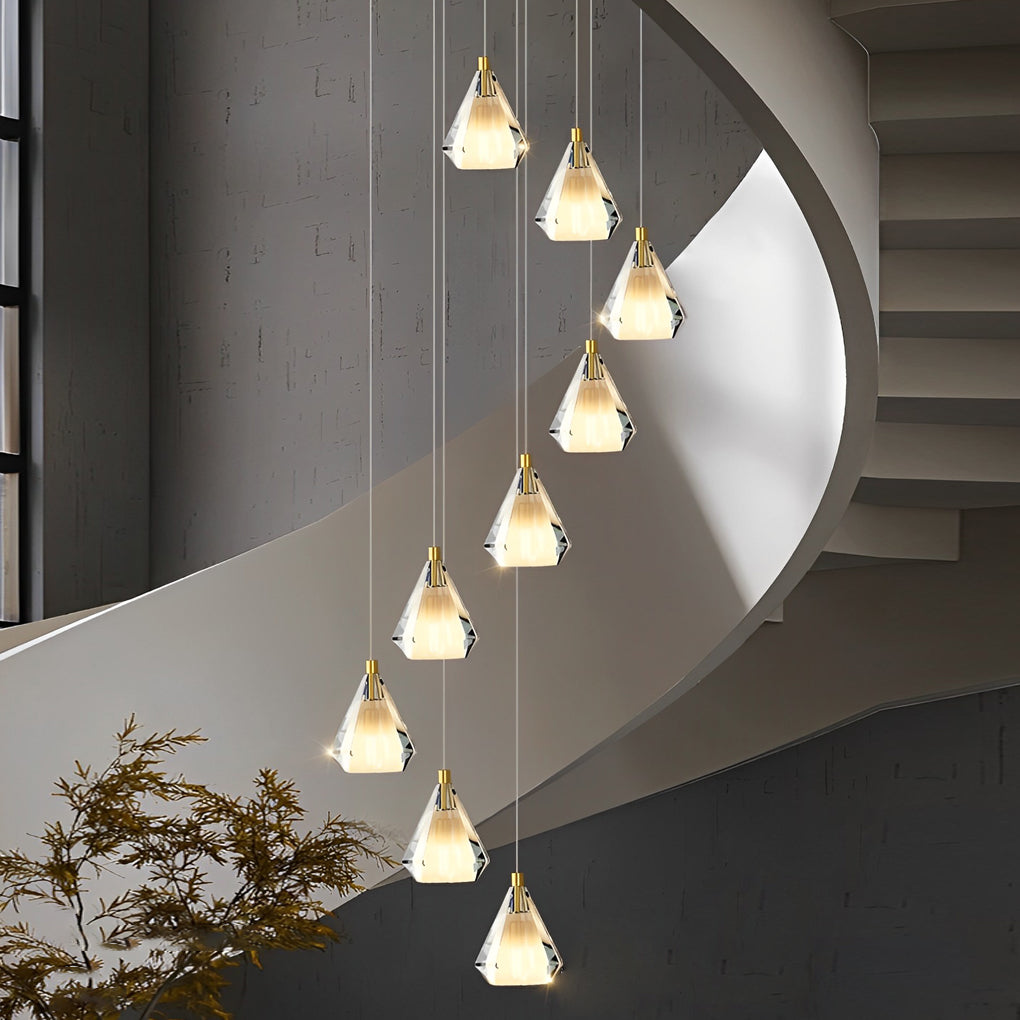 Crystal Shade Staircase Chandelier Ha095068
