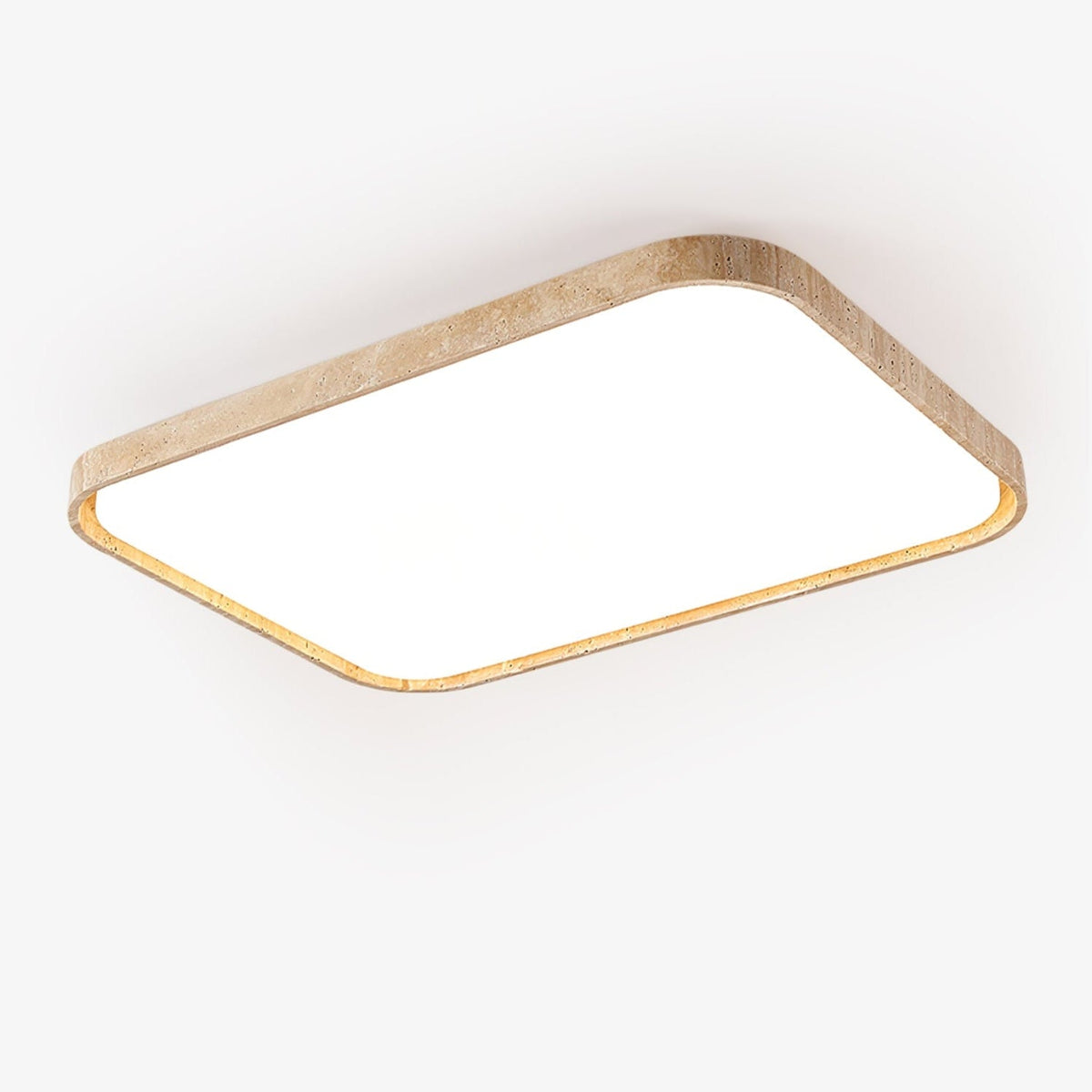 Lumo Stone Travertine LED Flush Mount Ceiling Light for Modern Interiors