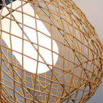 Outdoor Rattan Pendant Lights 10W Rustic Modern Led Ceiling Hanging Lantern Lights