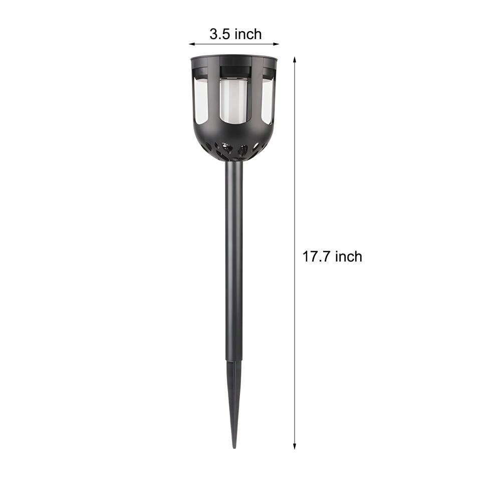 4 Pack Modern Black Solar Led Outdoor Path Light Set