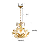 French Style 4 Light Glass Flower Bouquet Chandelier