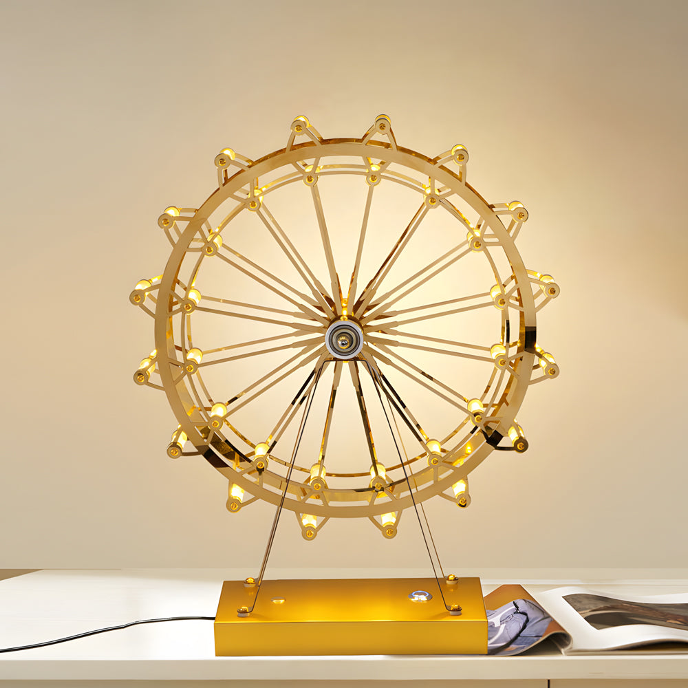 Vintage Ferris Wheel Table Lamp With Integrated Led