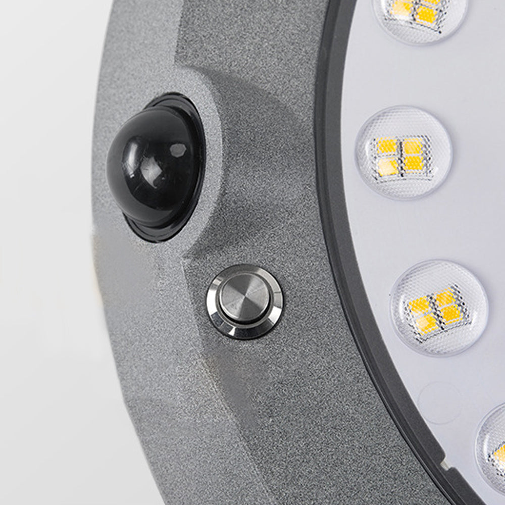 Round Solar Powered Led Outdoor Wall Light With Motion Sensor