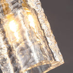 Crystal Cube Brass Pendant Light 1 Light Copper Rod Kitchen Island Lighting