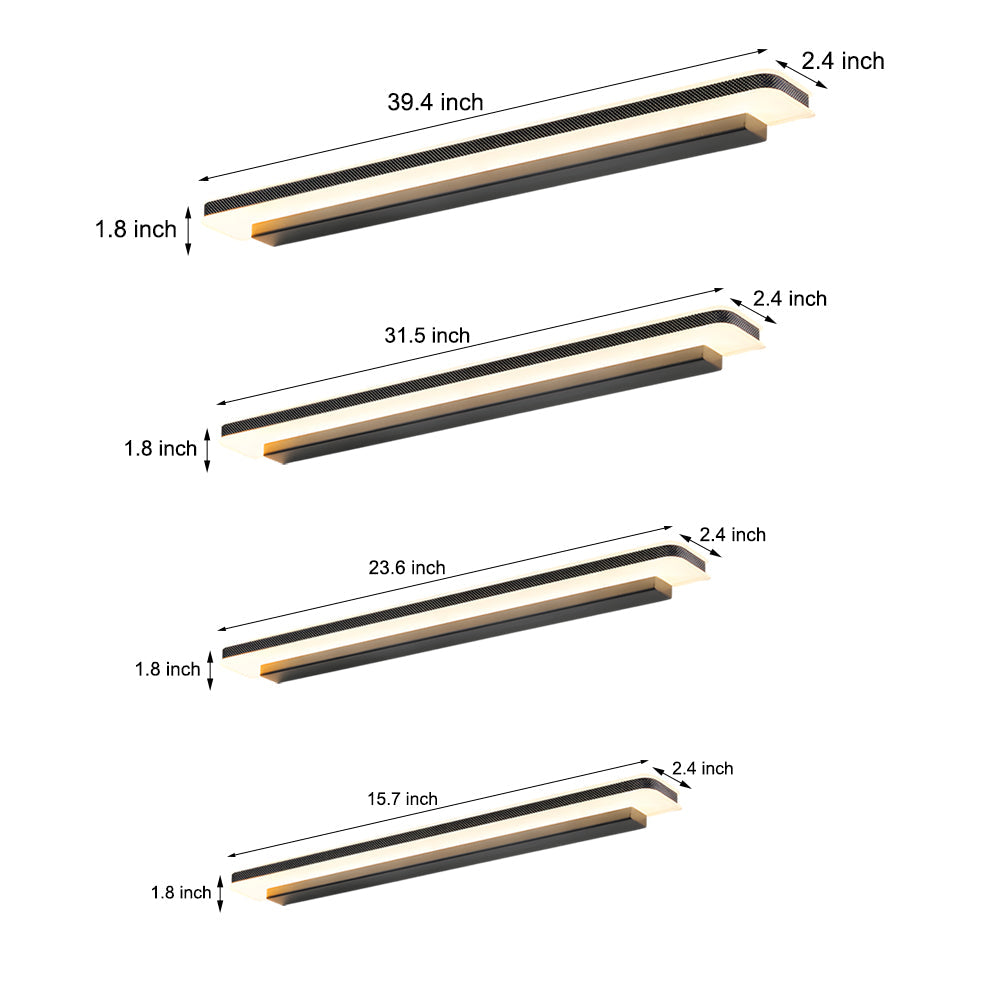 Matte Black Linear Led Bathroom Vanity Light Acrylic