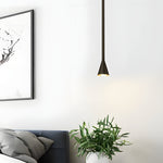 39 37 Modern Vertical Long Metallic Tube Cone Pendant Light