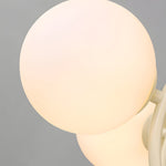 19 68 In Midcentury 6 Light Beige Glass Sphere Chandelier