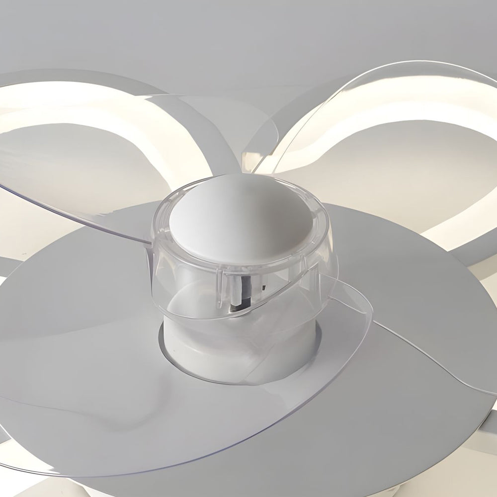 19 7 In 6 Speed White Flush Mount Flower Ceiling Fan Light