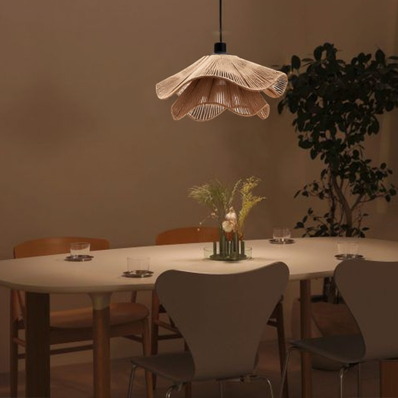 Vintage Straw Hat Petal Chandelier