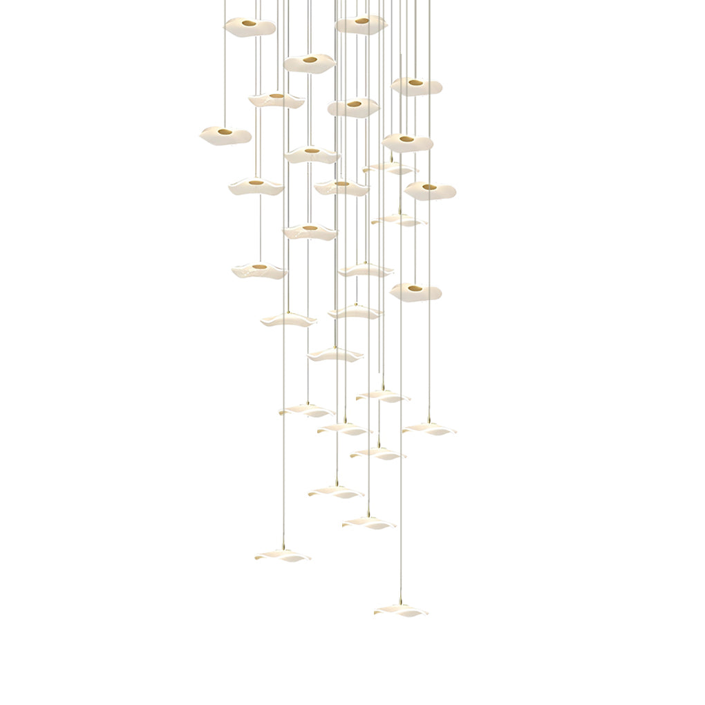 Lotus Leaves Led Staircase Chandelier Ha093921