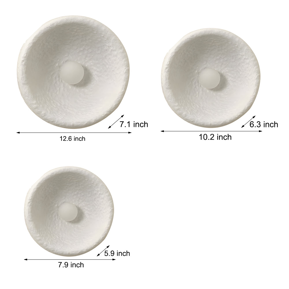 Japanese White Round 1 Light Wall Sconce 3 Sizes