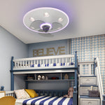 Round Acrylic Creative Three Step Dimming Modern Ceiling Fan And Light