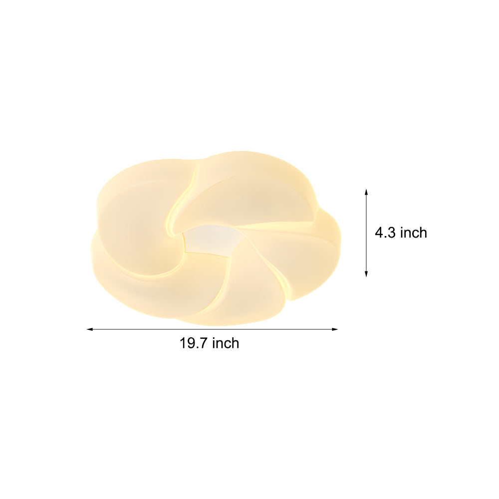 Milky White Cute Flower Led Three Step Dimming Modern Ceiling Light Fixture