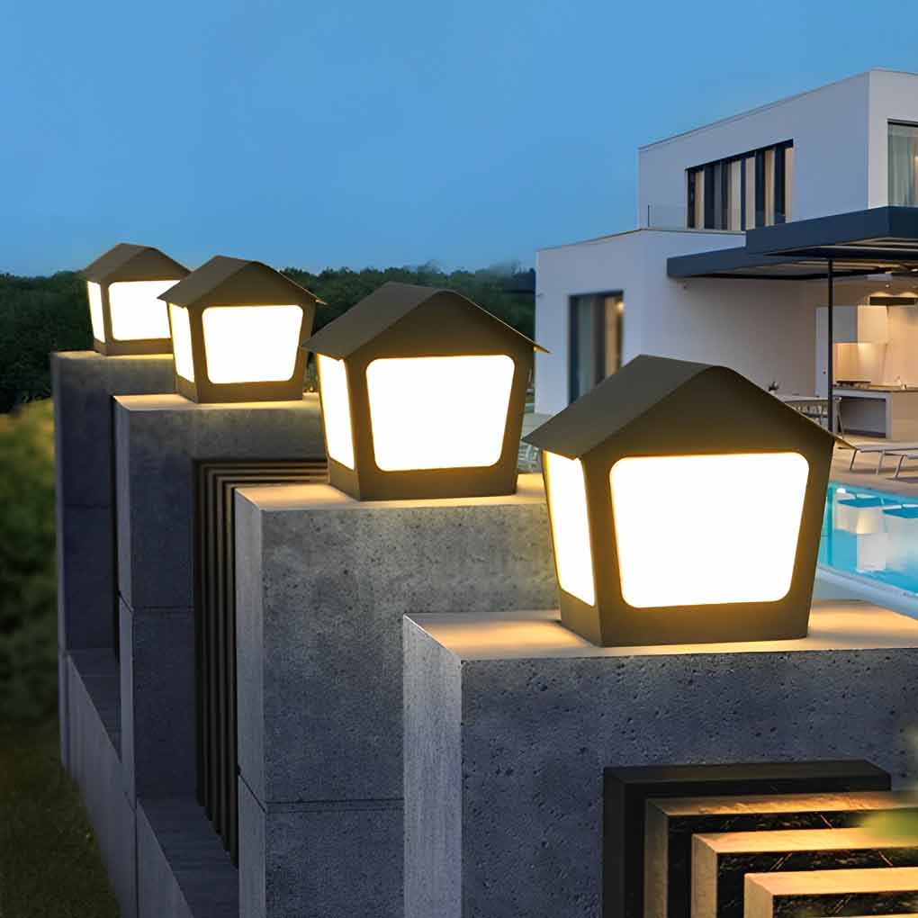 Cottage Shaped Modern Solar Fence Post Lights Li002306