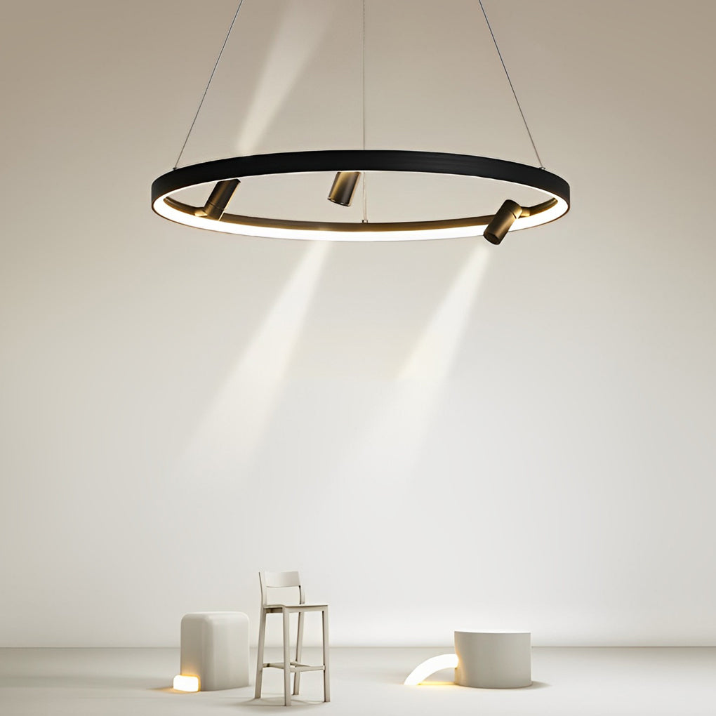 Aurelia Round LED Chandelier with Adjustable Spotlights for Modern Interiors