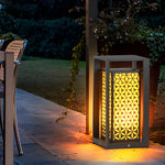 Modern Floral LED Pathway Light for Garden and Lawn – Black