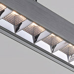Long Linear Brushed Aluminum Led Island Pendant Lamp
