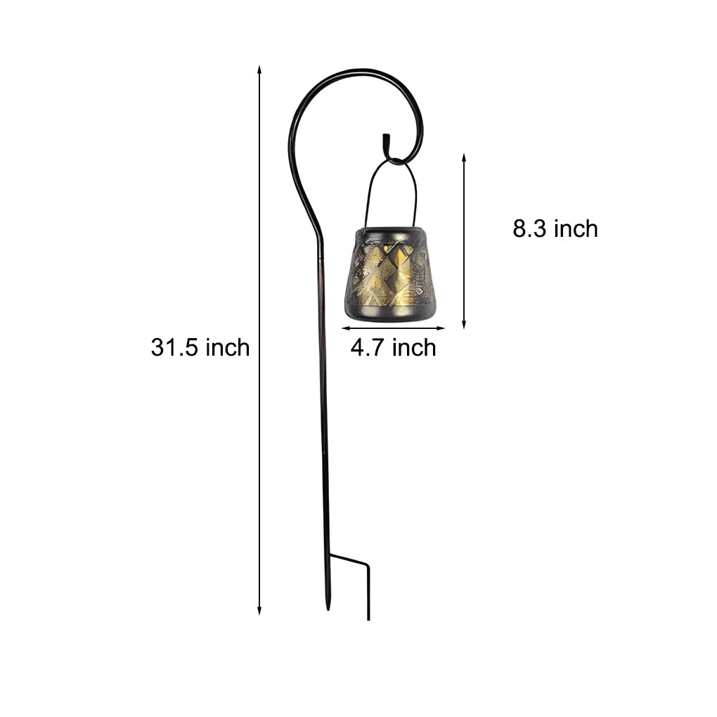 2Pcs Iron Kettle Solar Lantern Li002473