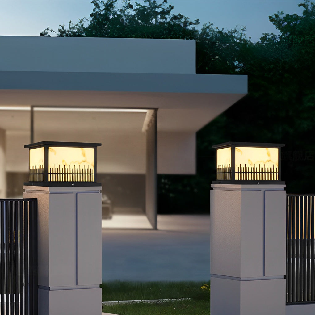 Square Solar Fence Post Lights Ha085236