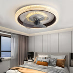 Round Muted 360 Rotatable Stepless Dimming Led Modern Ceiling Fan Light