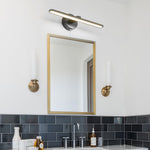 15 74 Modern Led Linear Vanity Lights With Pull Rope Switch Bathroom Lighting In Black Bronze